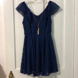Sequin Hearts Blue Dress, Size 5.